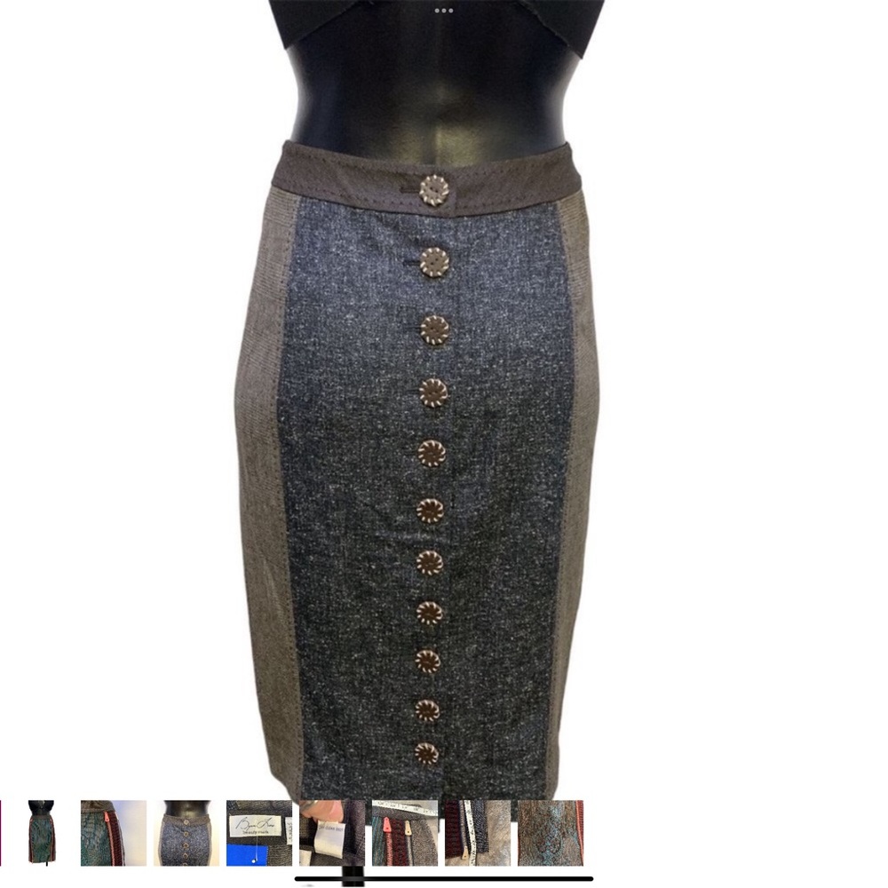 Byron Lars Rich Red Jacket, a skirt and a ruched sheer top. - Picture 8 of 12